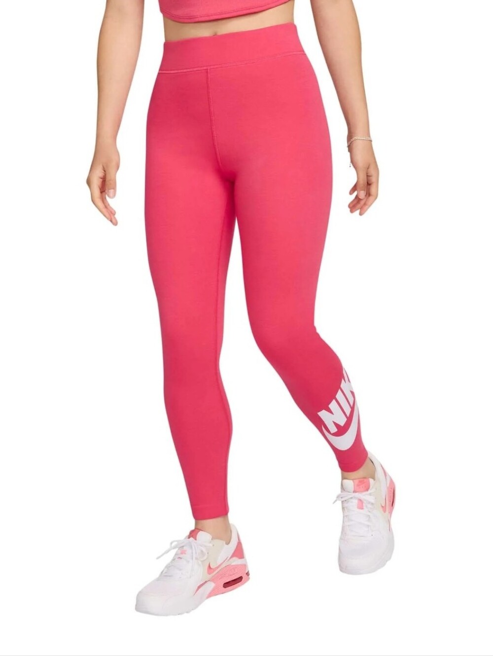 Nike Women's High Waisted Graphic Leggings Pink Size M